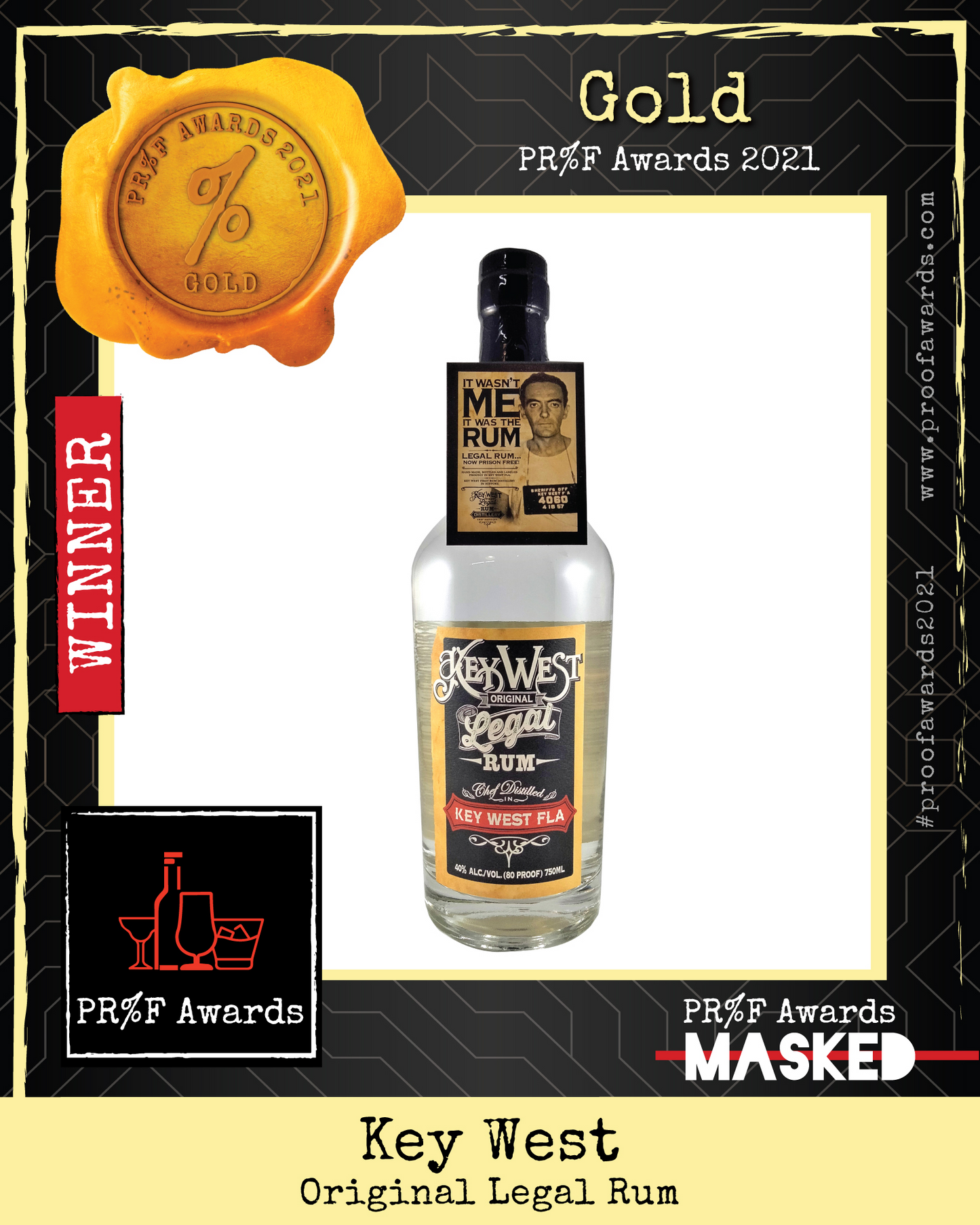 Key West First Legal Rum - Double Gold winner