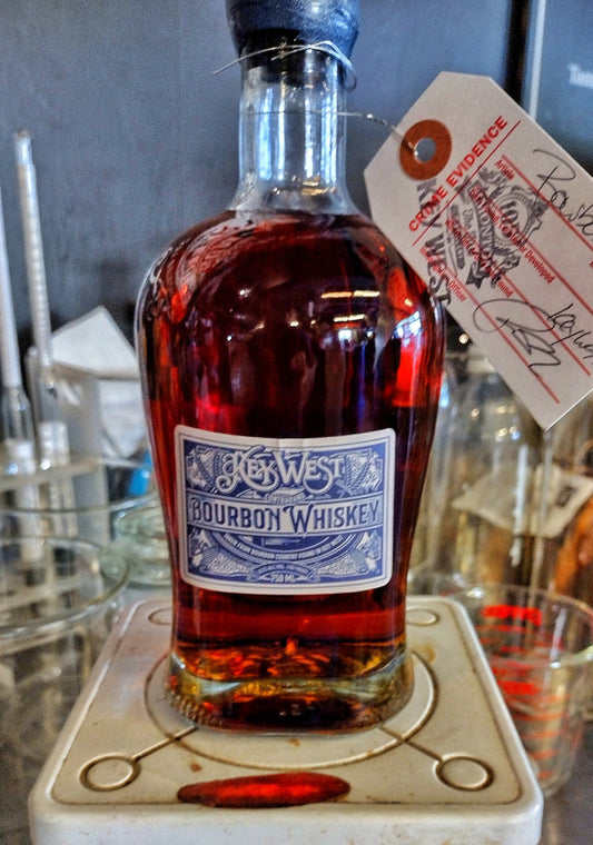 Key West Bourbon Whiskey Blue Bottle